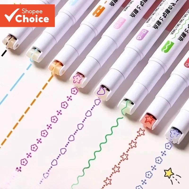 ปากกาทําเครื่องหมายลูกไม้ ทําเอง สร้างสรรค์ชุดปากกาลูกกลิ้งแสตมป์ (เครื่องเขียนน่ารัก 6 สี)