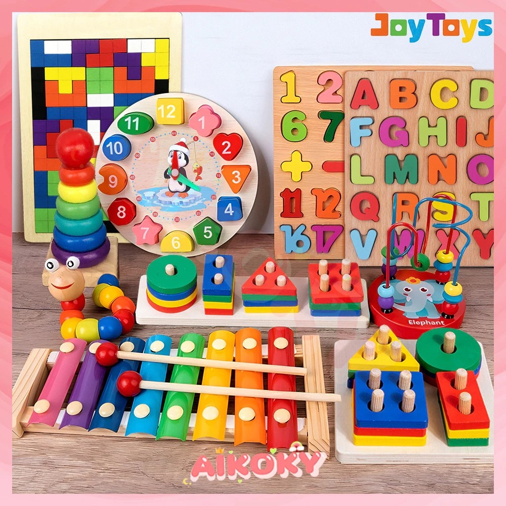JoyToys รวมของเล่นเสริมพัฒนาการ กระดานจิ๊กซอร์ ตัวเลข ตัวอักษร ระนาด เจดีย์ไม้ TOY