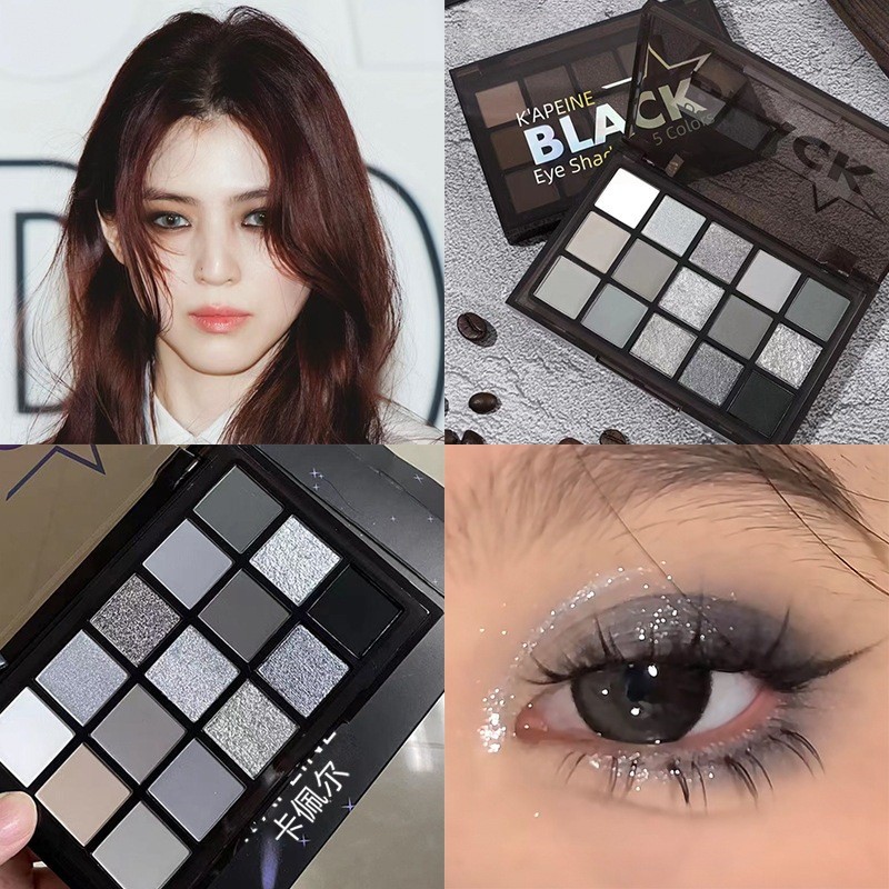 พาเลทตา 15สี อายแชโดว์ กันน้ํา เม็ดสีควันสูง อายแชโดว์โกธิค สุดเท่ ประกายชิมเมอร์ สีสวย ติดทน